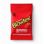 preservativo lubrificado blowtex morango 3 unidades