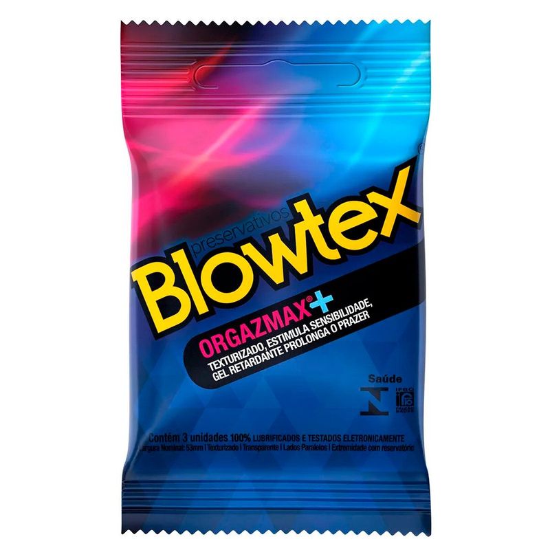 preservativo lubrificado blowtex orgazmax 3 unidades