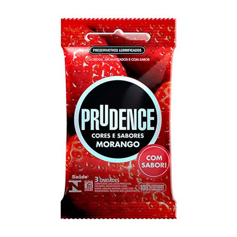 preservativo prudence morango 3 unidades
