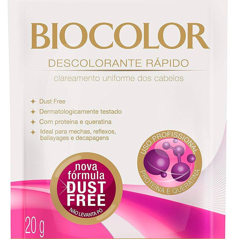 pó descolorante proteína e queratina 20g biocolor