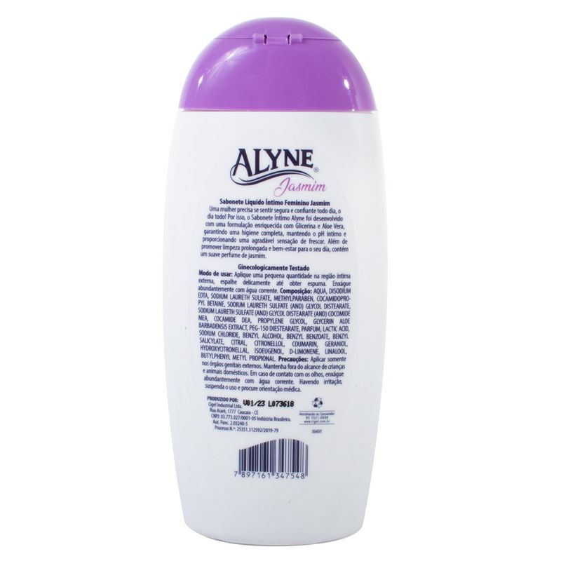 sabonete íntimo jasmim 200ml alyne