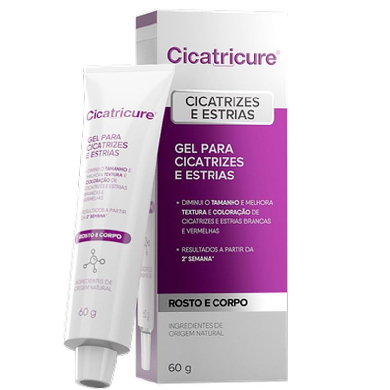 gel para cicatrizes e estriasrosto e corpo 60g cicatricure