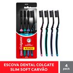 escova de dente colgate slim soft black carvão 4 unidades