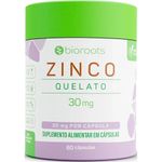 zinco quelato 30mg 60 cápsulas bioroots