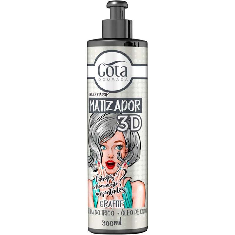 condicionador matizador 3d grafite 300ml gota dourada