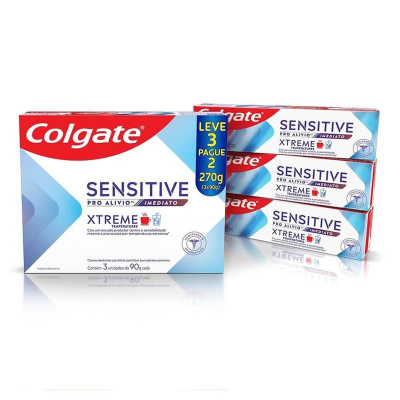 creme dental colgate sensitive pro alívio imediato xtreme 90g 3 unidades