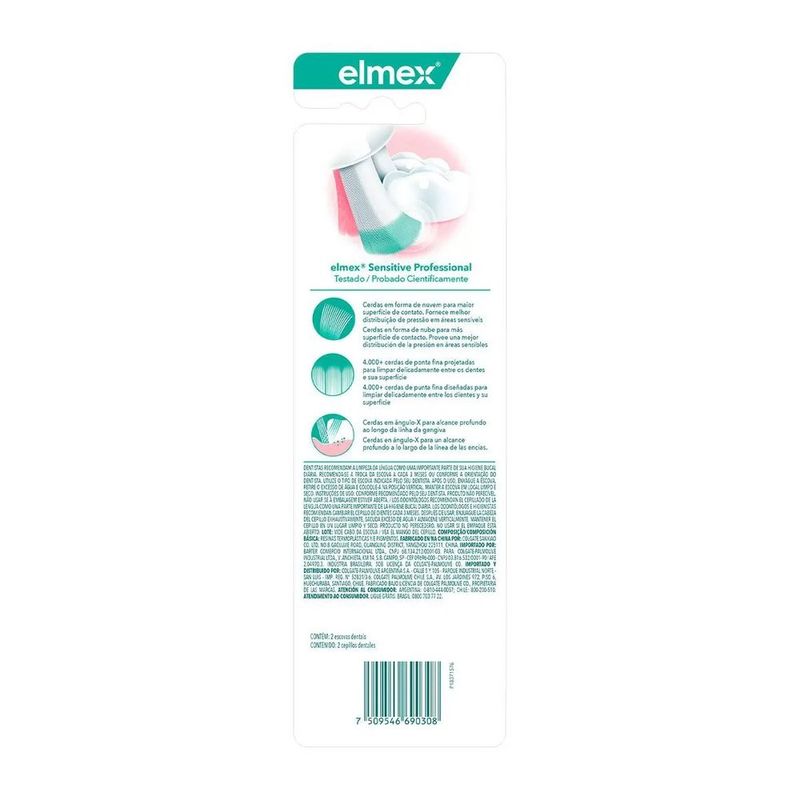 pack escova dental elmex sensitive profissional 2 unidades