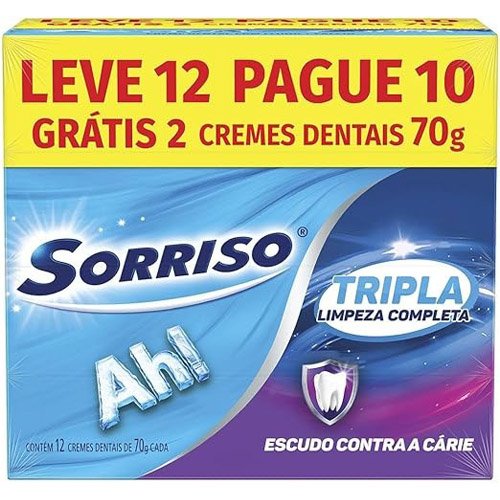 Pack Creme Dental Sorriso Tripla Limpeza 12 Unidades