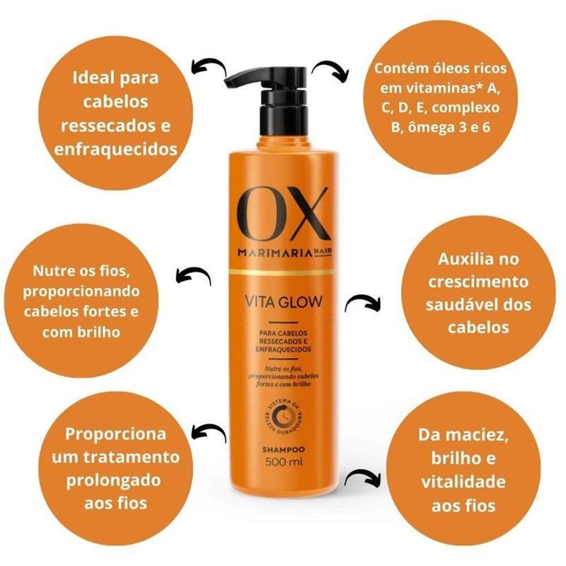 shampoo ox vita glow 500ml