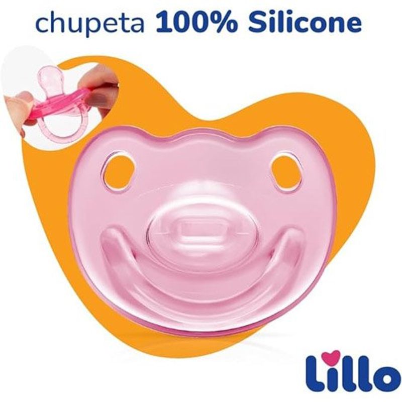 Chupeta Lillo Soft Silicone Anatômica Tamanho 1 Rosa