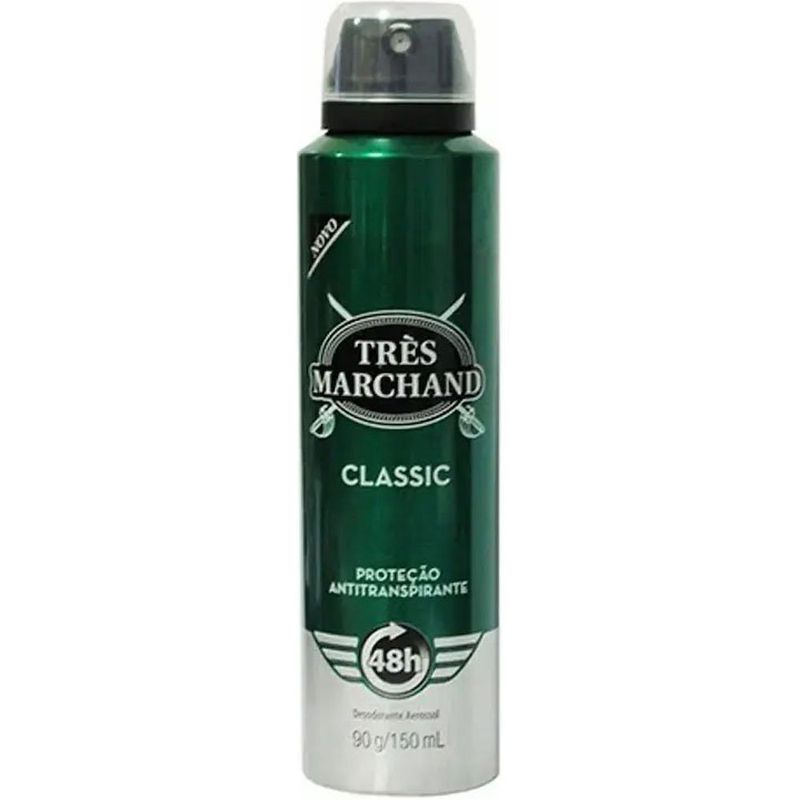 desodorante aerossol antitranspirante très marchand masculino classic 150ml
