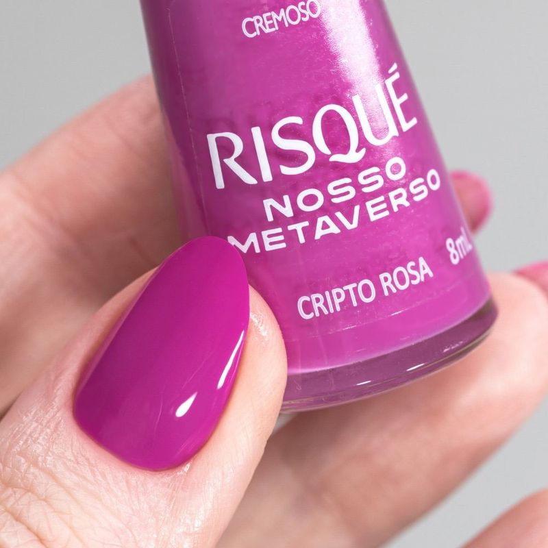 esmalte cremoso risqué nosso metaverso cripto rosa 8ml