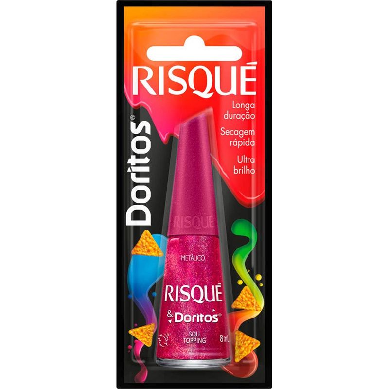 esmalte metálico risqué & doritos sou topping 8ml