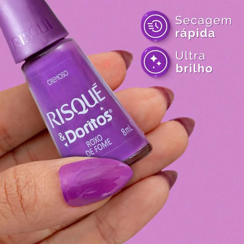 esmalte cremoso risqué & doritos roxo de fome 8ml
