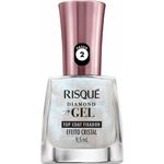 esmalte risqué diamond gel top coat fixador efeito cristal 9,5ml