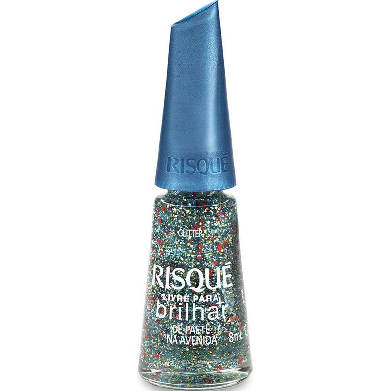 esmalte glitter risqué livre para brilhar de paetê na avenida 8ml
