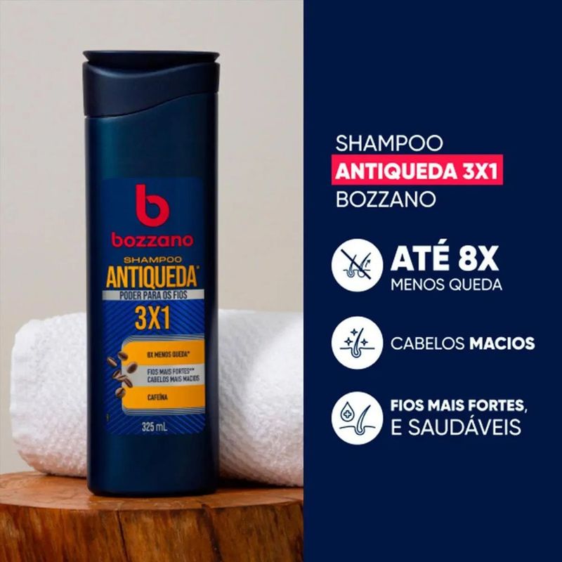shampoo antiqueda 3x1 bozzano 325ml
