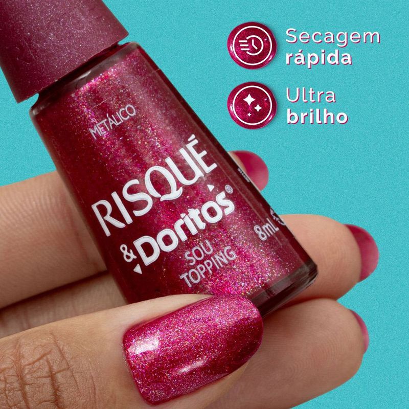 esmalte metálico risqué & doritos sou topping 8ml