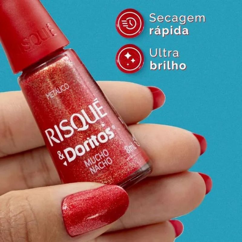 esmalte metálico risqué & doritos mucho nacho 8ml