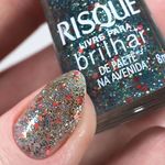 esmalte glitter risqué livre para brilhar de paetê na avenida 8ml
