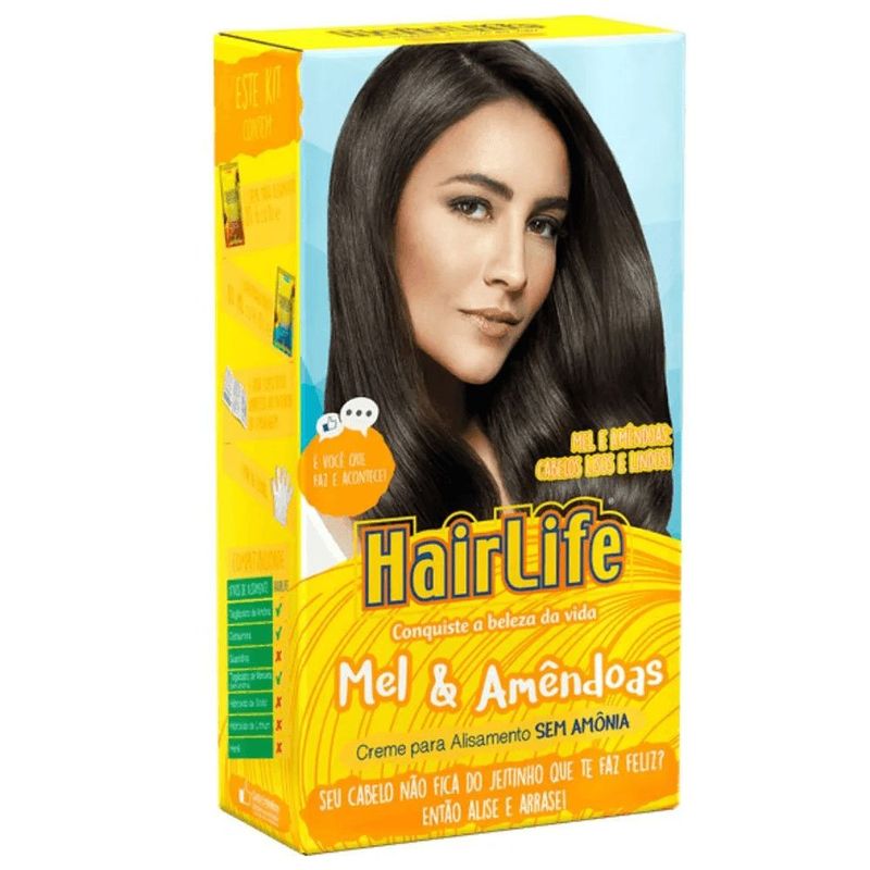 creme alisante hairlife mel e amêndoas embelleze