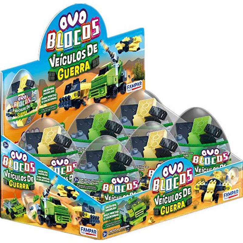 brinquedo ovo surpresa fampar veiculos guerra sortido
