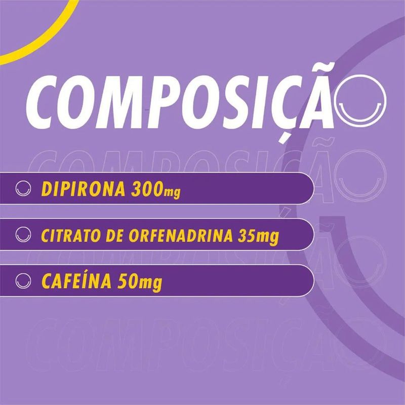 neosaldina muscular 20 comprimidos revestidos dipirona + cafeína + orfenadrina hypera ch