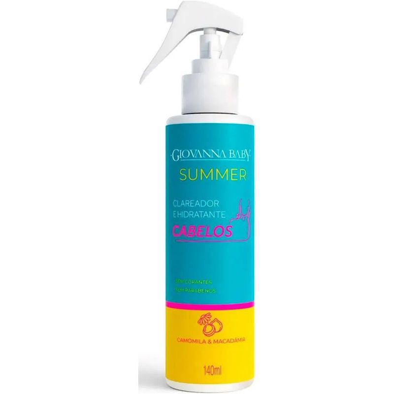 clareador e hidratante capilar spray giovanna baby summer 140ml