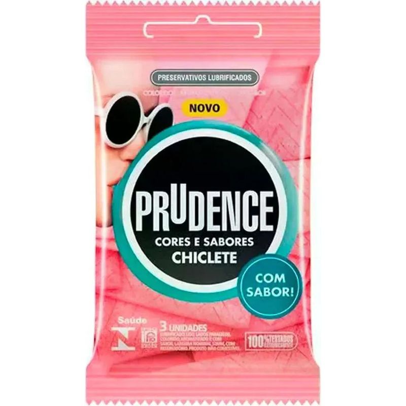 preservativos lubrificados prudence chiclete 3 unidades