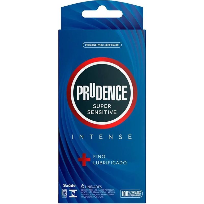 preservativos lubrificados prudence super sensitive intense 6 unidades