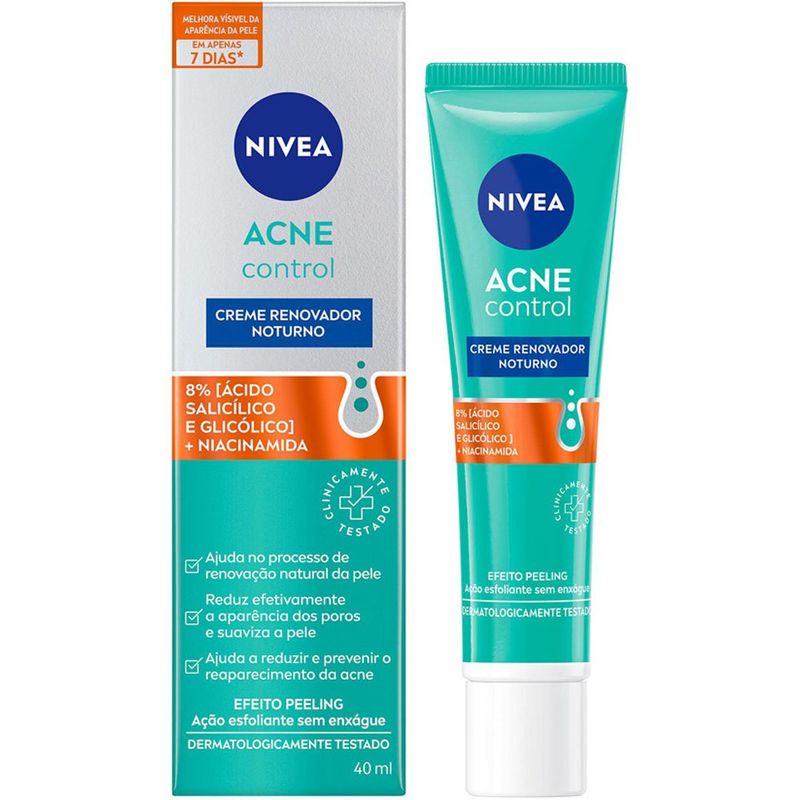 creme renovador noturno acne control 40ml nivea