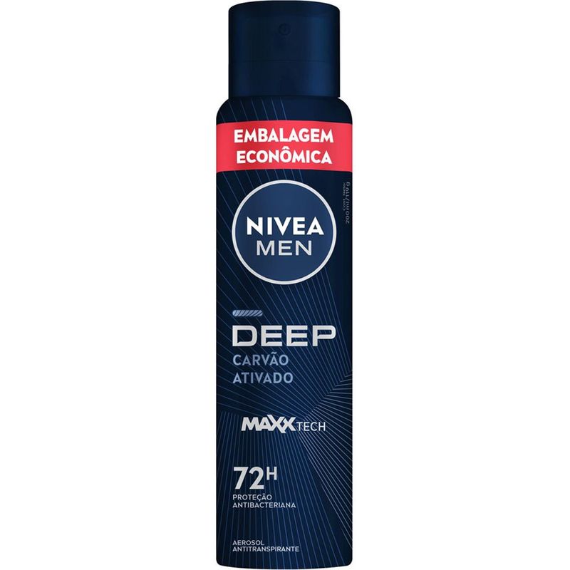 desodorante antitranspirante aerossol deep maxxtech 200ml nivea men