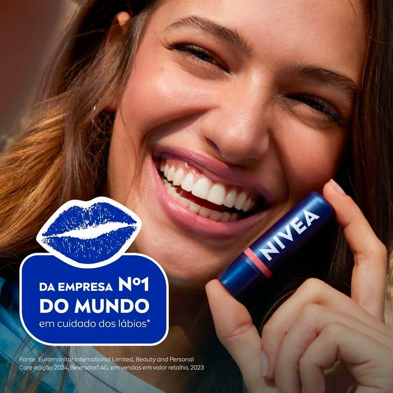 hidratante labial nivea hidra color rosé fps30 4,8g