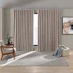 cortina trilho blackout bella & co 420x270cm chevron bege e duna (mp)