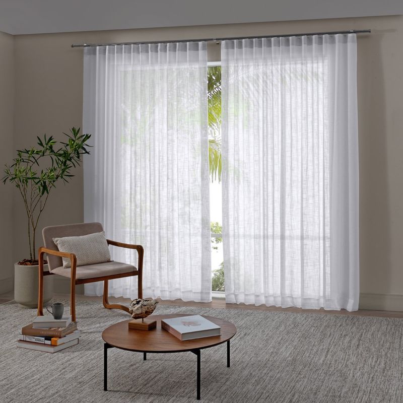 cortina trilho duo bella & co 540x250cm linhão e cinza (mp)