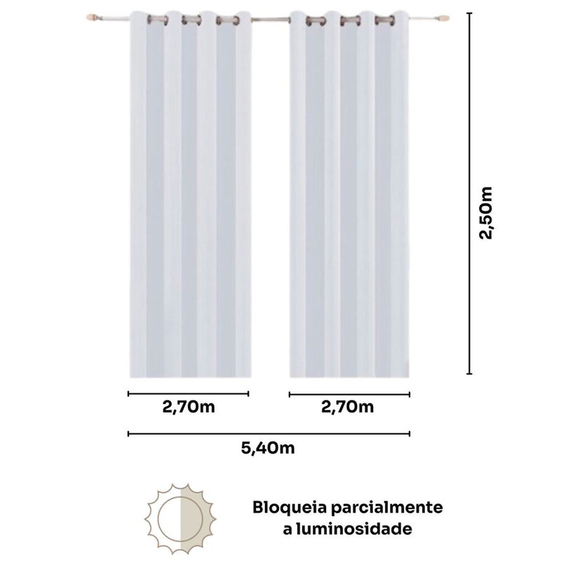 cortina trilho duo bella & co 540x250cm linhão e cinza (mp)