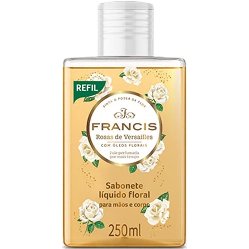 sabonete líquido floral rosas de versailles 250ml refil francis