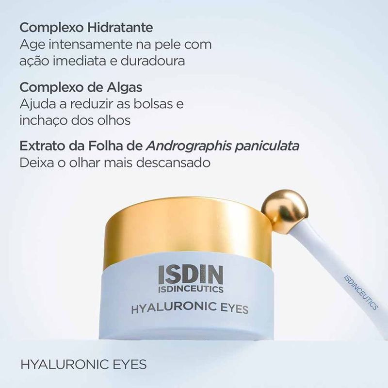 gel creme para olhos isdin hyaluronic eyes 15g