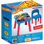 mesa de atividades infantil hot wheels fun com cadeira azul f0164-1