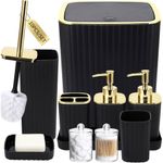 conjunto para banheiro 10 peças xlhomo preto e dourado a-mbi