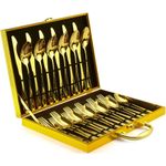 conjunto de talheres 30 peças blingco inox dourado a-mbi
