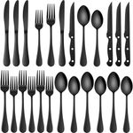 conjunto de talheres 24 peças haware inox preto a-mbi