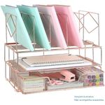 organizador de mesa gianter verticais dourado/rosa a-mbi