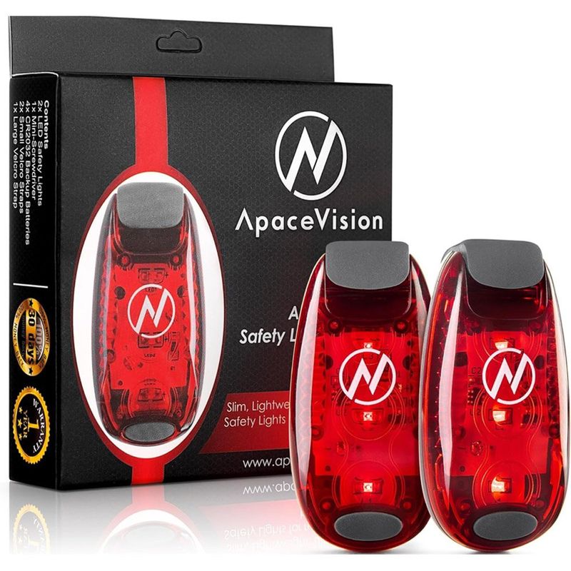 kit leds de segurança para bicicleta 2 unidades apace vision vermelho a-mbi