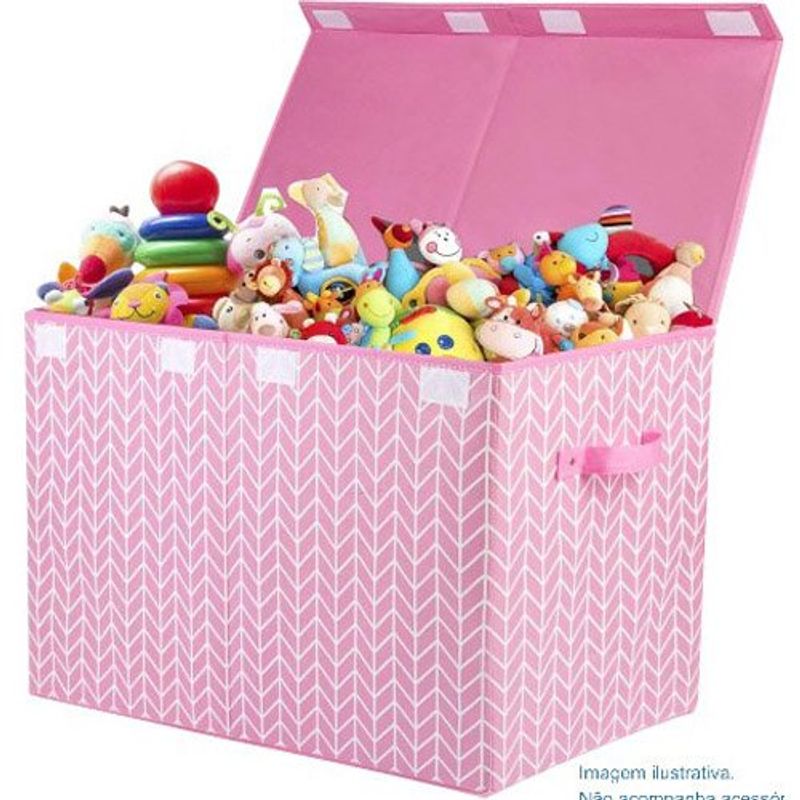 baú para brinquedos mayniu rosa a-mbi