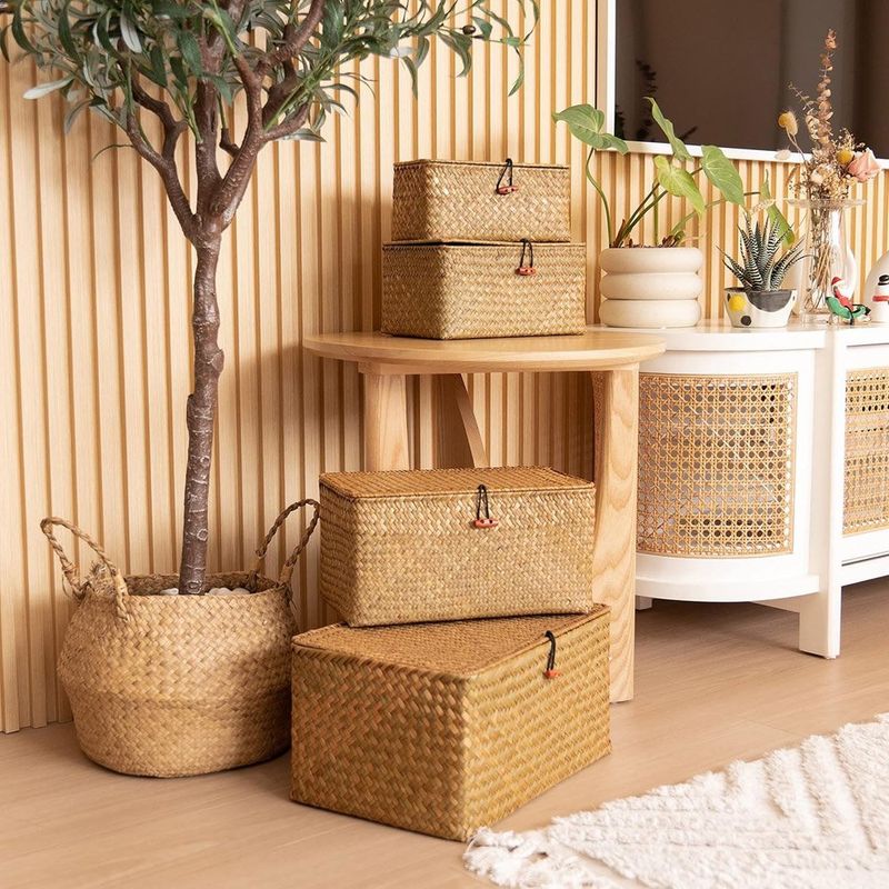 conjunto de cestos 4 unidades yangqihome natural a-mbi
