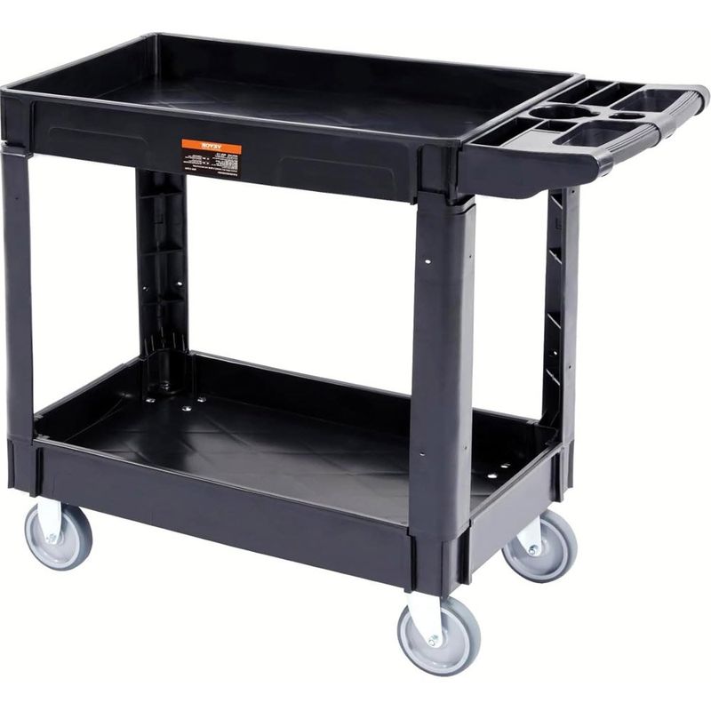 carrinho de servico com rodinhas multiuso vevor 550lbs preto a-mbi