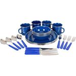 conjunto de louça esmaltada stansport 24 peças aço inoxidável azul a-mbi