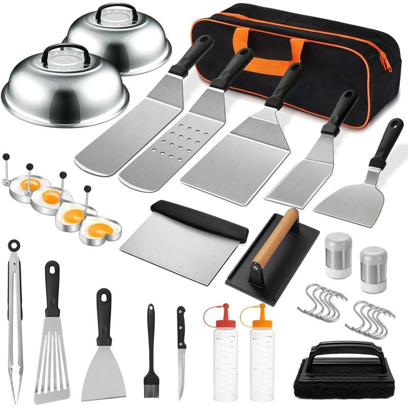 kit de grelha ewfen para churrasco com 35 peças para churrasco preto a-mbi