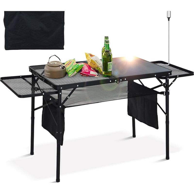 mesa para churrasco com painel solar de 45w bolsa ajustavel workoot preto a-mbi